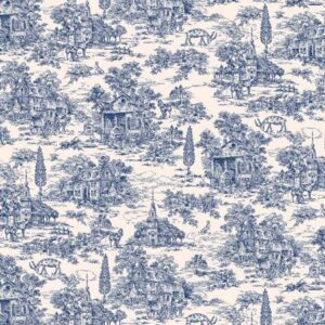 Navy/Cream Toile Wide Backing