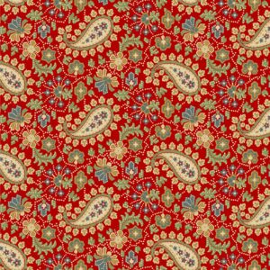 red dotted paisley